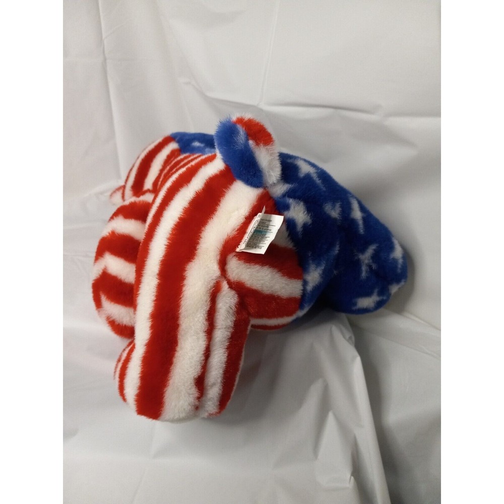 Vintage FIESTA Plush 9.5 Sitting Flag Bear 4th of July Stars Stripes Patriotic - Picture 6 of 8
